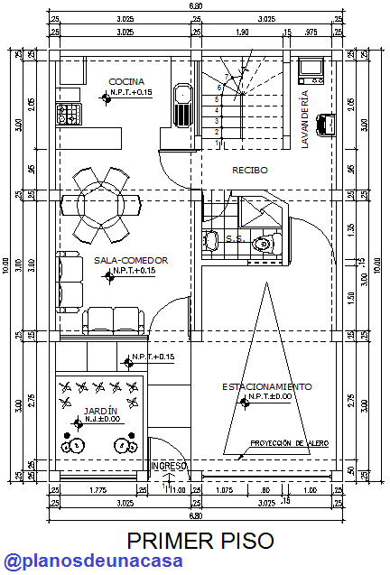 Planos de una casa #10 de 6,8m x 10m. — Steemit