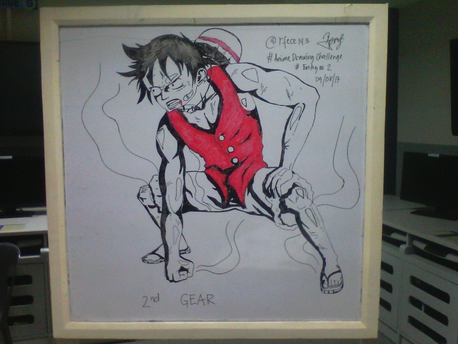 one piece luffy gear second drawing