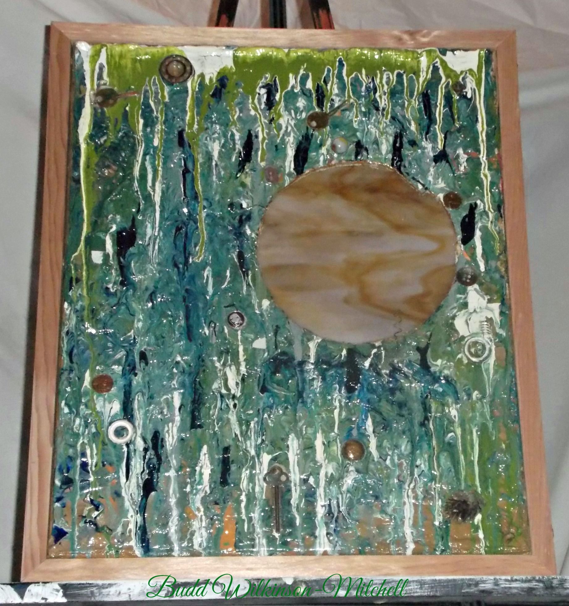 As I Walk Through Aokigahara Forest 2013 20x16 Inch Mixed Media on Canvas in Artist's Frame.jpg