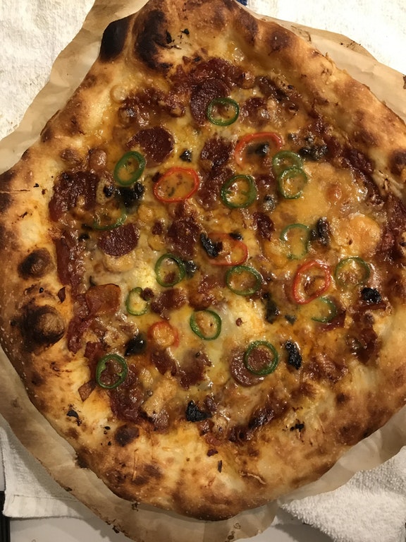 My sister made this wonderful pizza at home.jpg