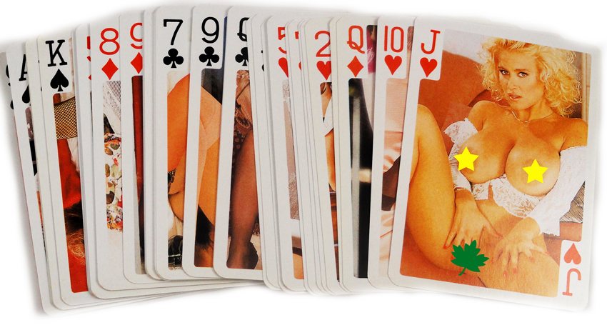 Baraja erotica de poker nude girl playing cards.