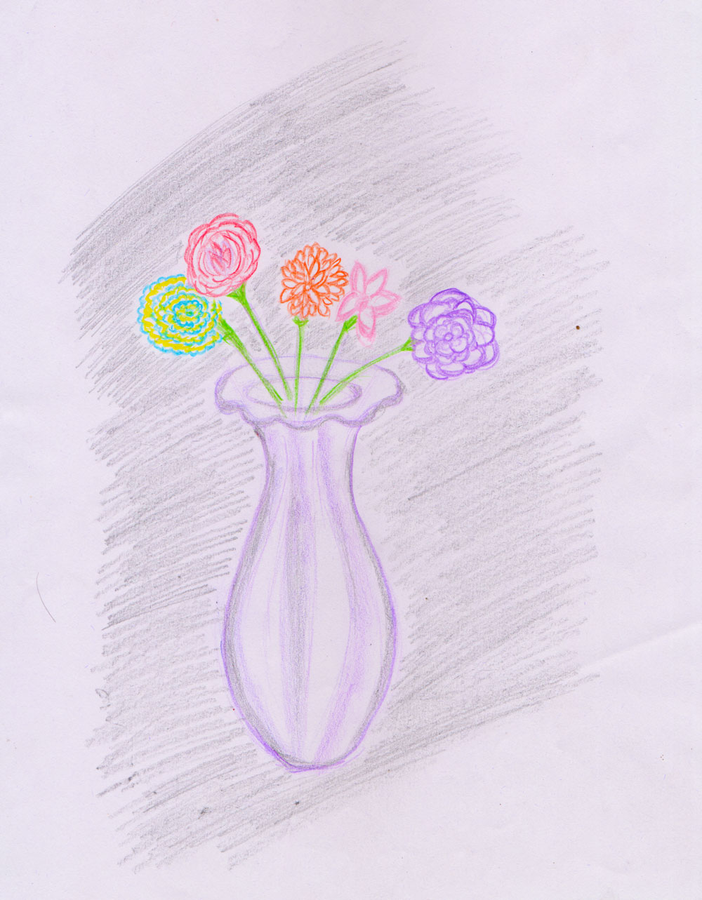 Flower Pot Color Pencil 5 min draw. — Steemit