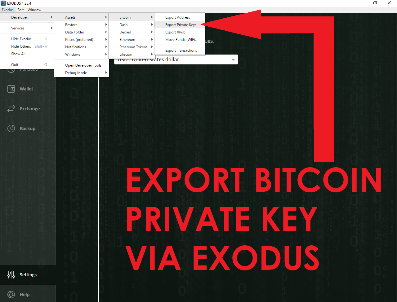 How do I view my private keys?