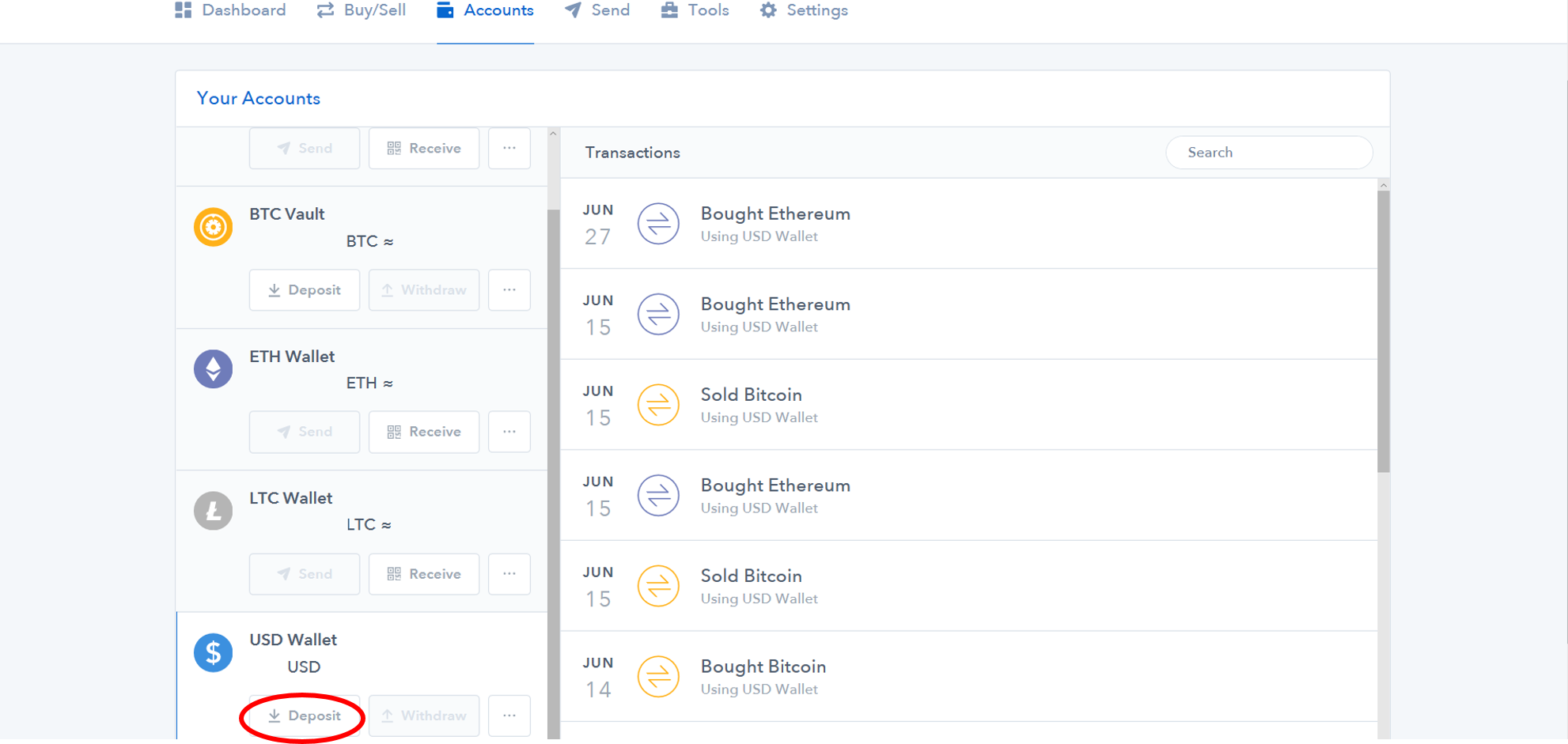 How to buy bitcoin from coinbase usd wallet