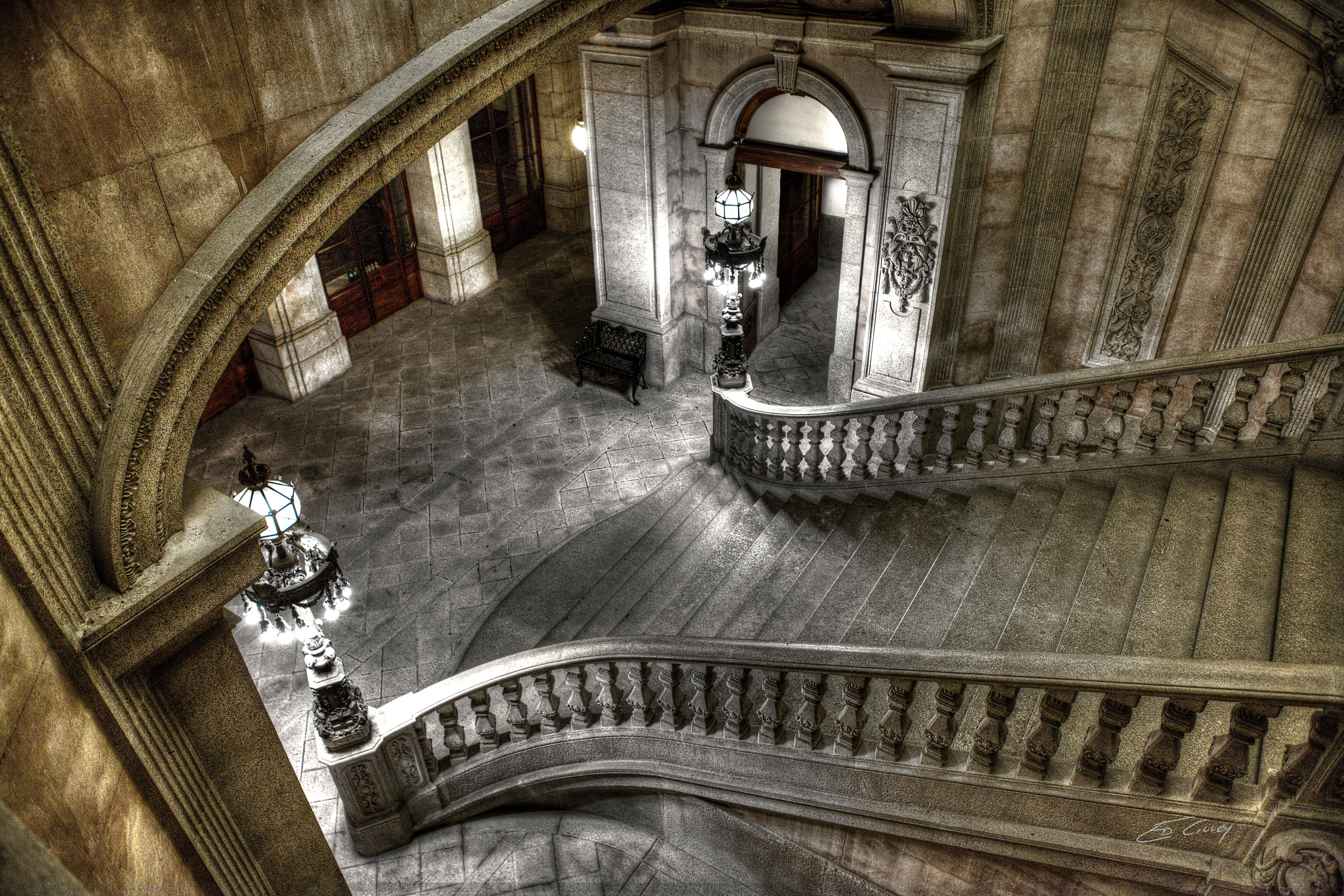 Stairs Going Down Porto Descent Stock Photo 2340111027