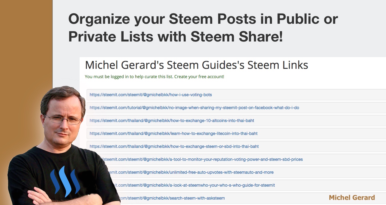 Organize your Steem Posts in Public or Private Lists with Steem Share!