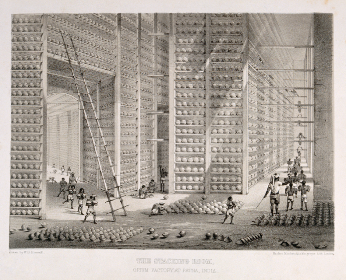 opium A busy stacking_room_in_the_opium_factory_at_Patna,_India._L_Wellcome_V0019154 4.0.jpg