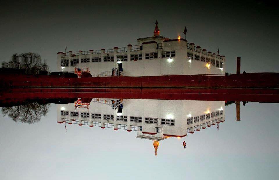 Awesome reflection photography of Mayadevi Temple, Lumbini.jpg