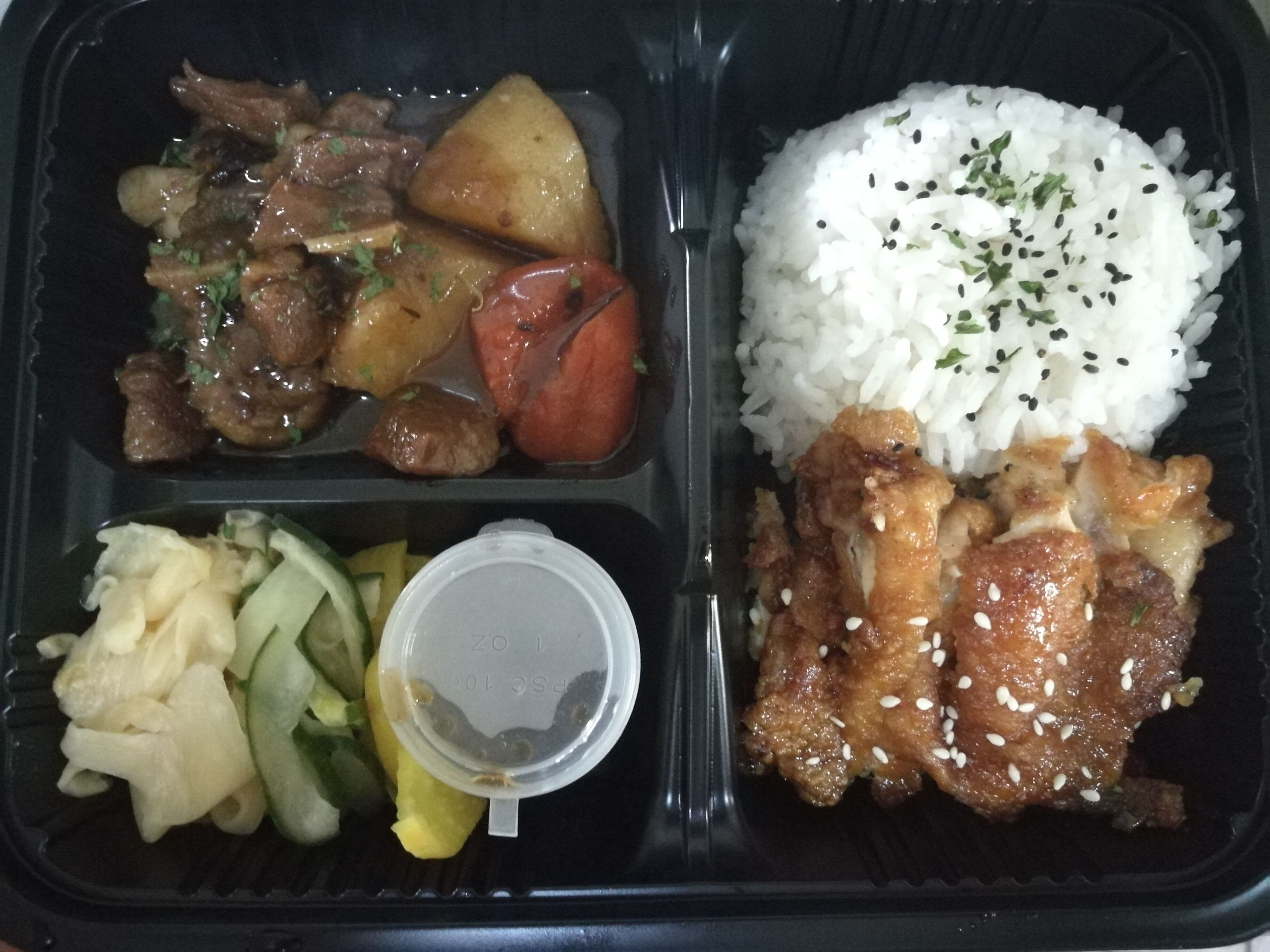 Bento Box Delivery Service From Us Kk S Food Junkie Holla At Me 012 8676566 Kota Kinabalu Malaysia Only The Menu In This Picture Is The Combination Of Our Lamb Stew And Chicken Teriyaki Steemit