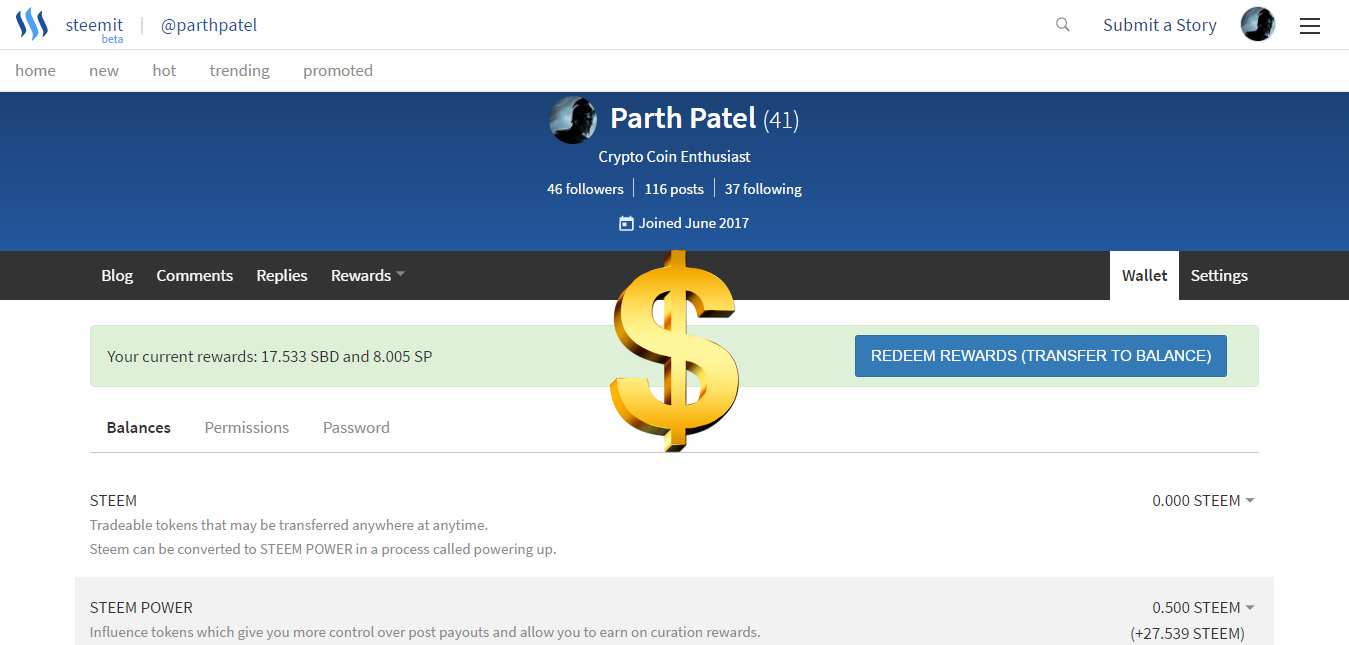 Parth Patel   parthpatel  — Steemit - Payout 1