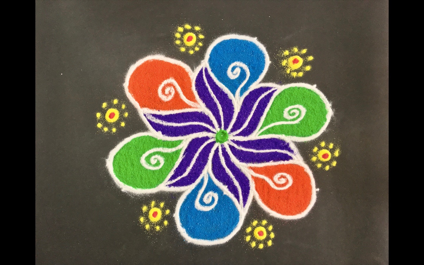 Easy rangoli designs without colours