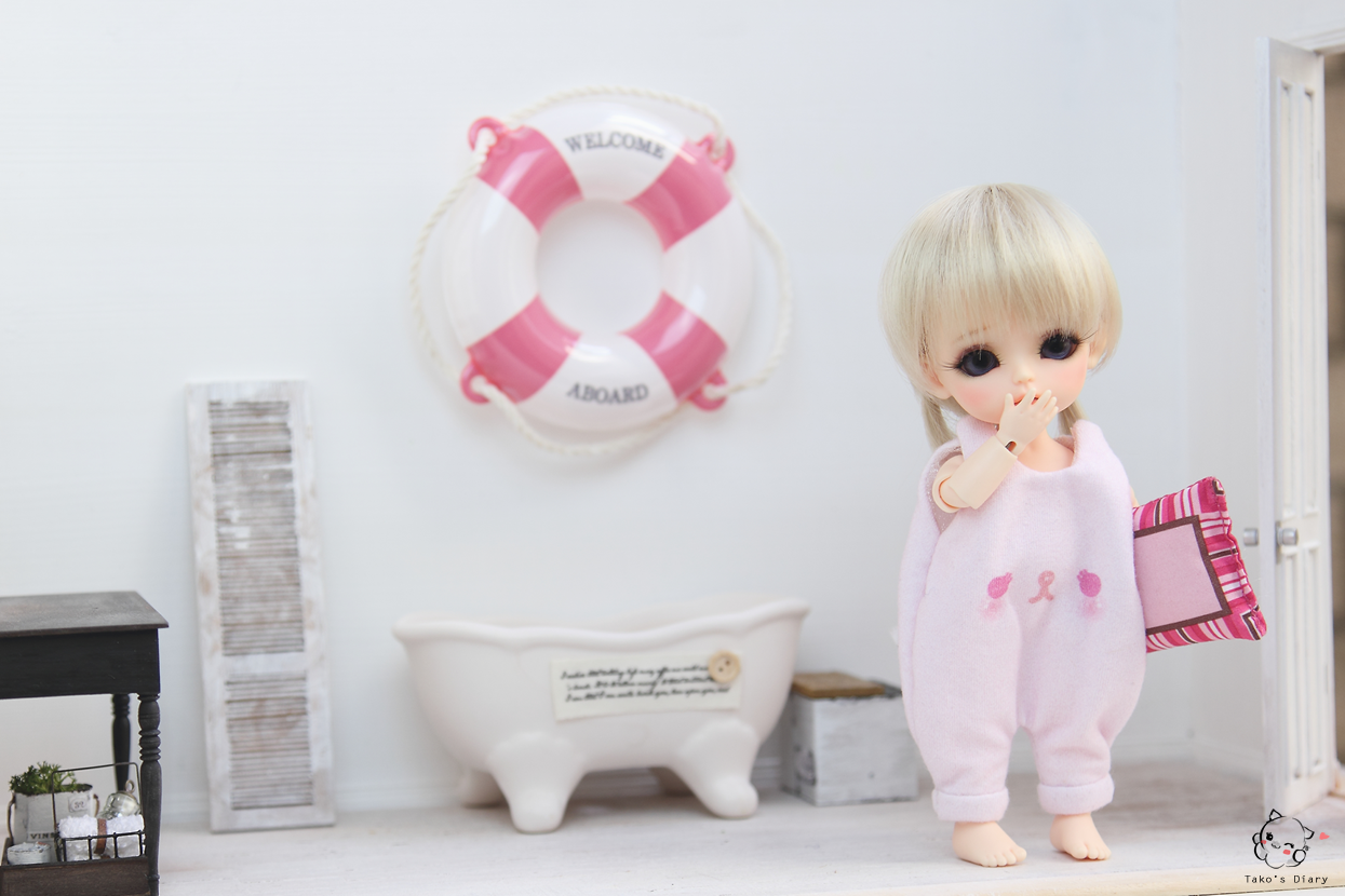 Tako's Diary - Nai in OctoBunny Jumpsuit Bunny Handmade BJD Doll Toy Miniature
