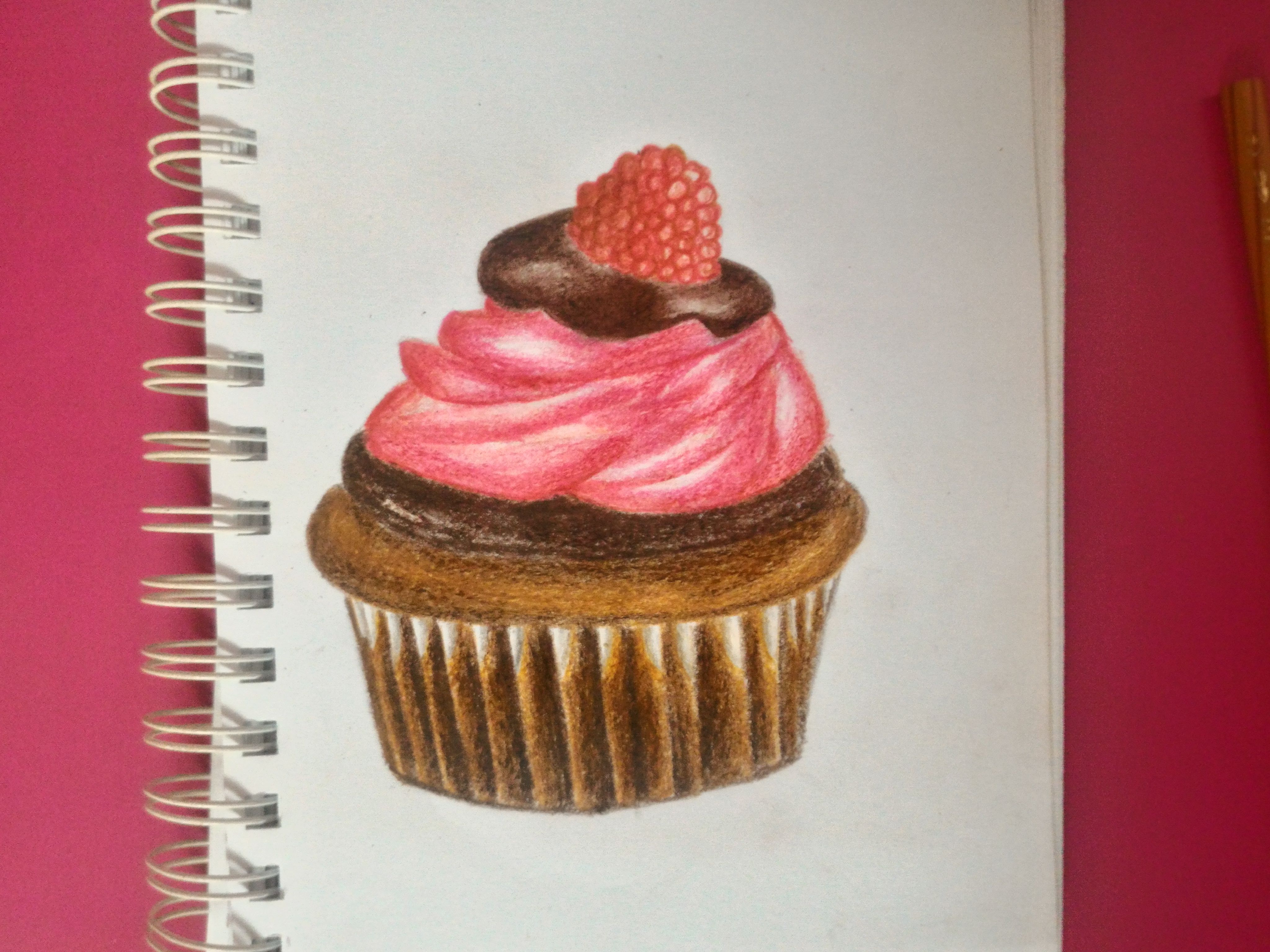 How to Draw a CHOCOLATE CUPCAKE - YouTube