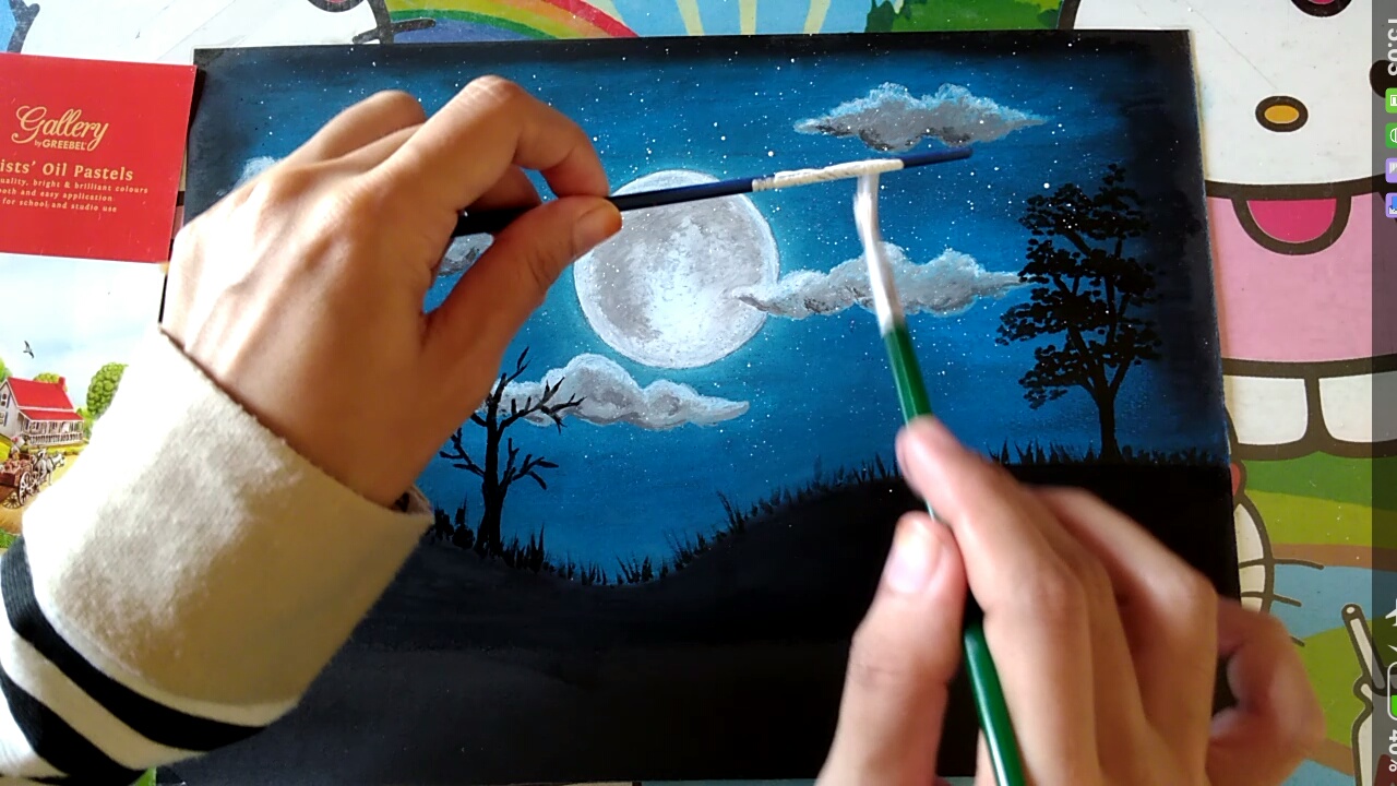 How to Draw a Night Sky with Markers (step by step) - Art by Ro