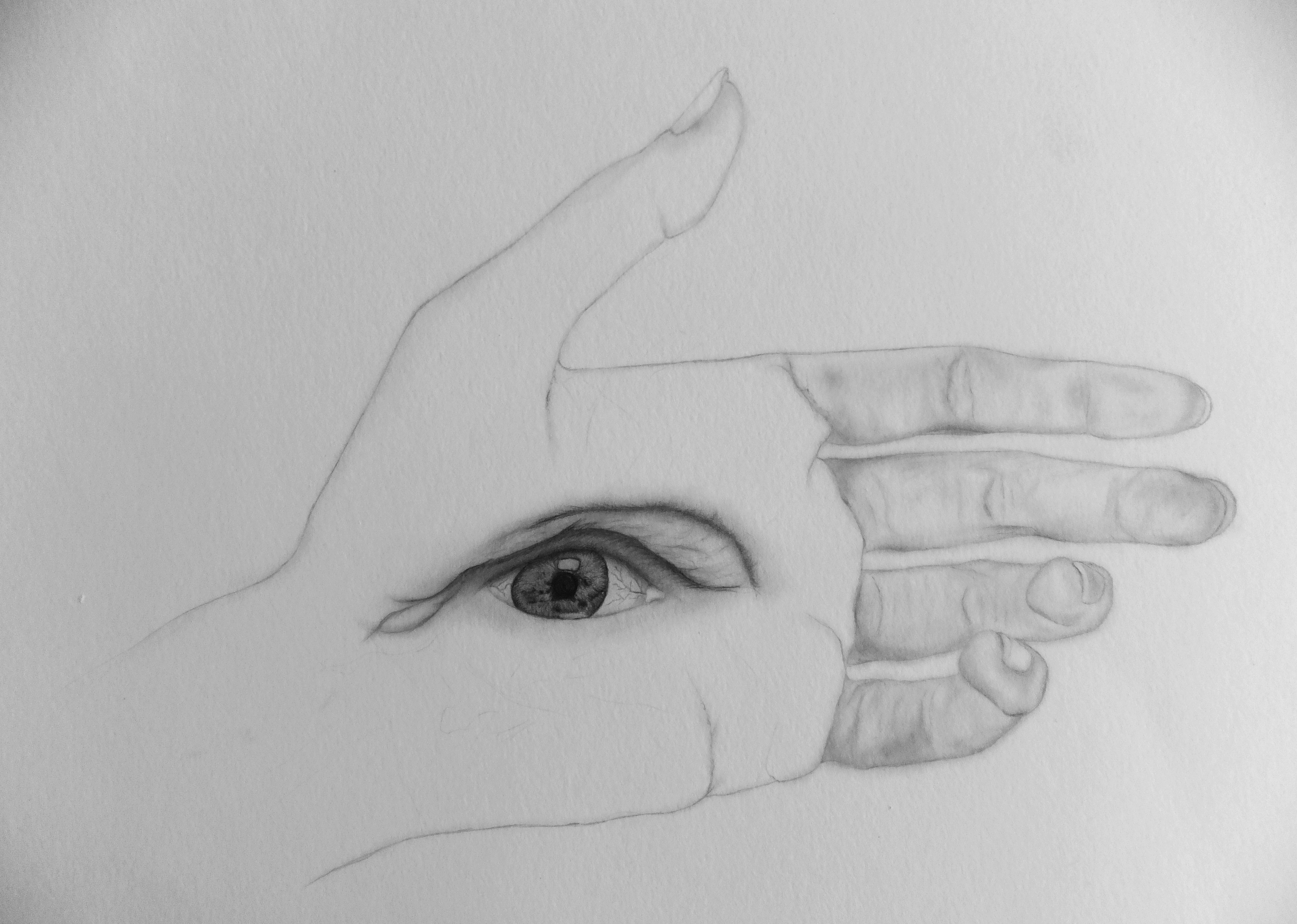 hand with eye drawing