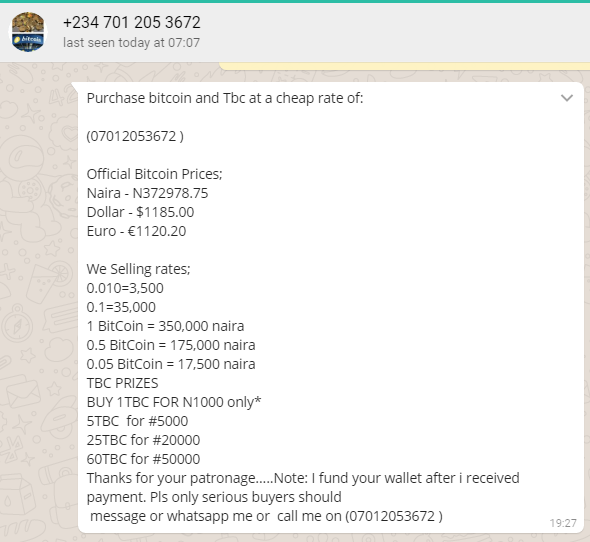 Bitcoin Btc Is Selling At 1000 In Nigeria Steemit