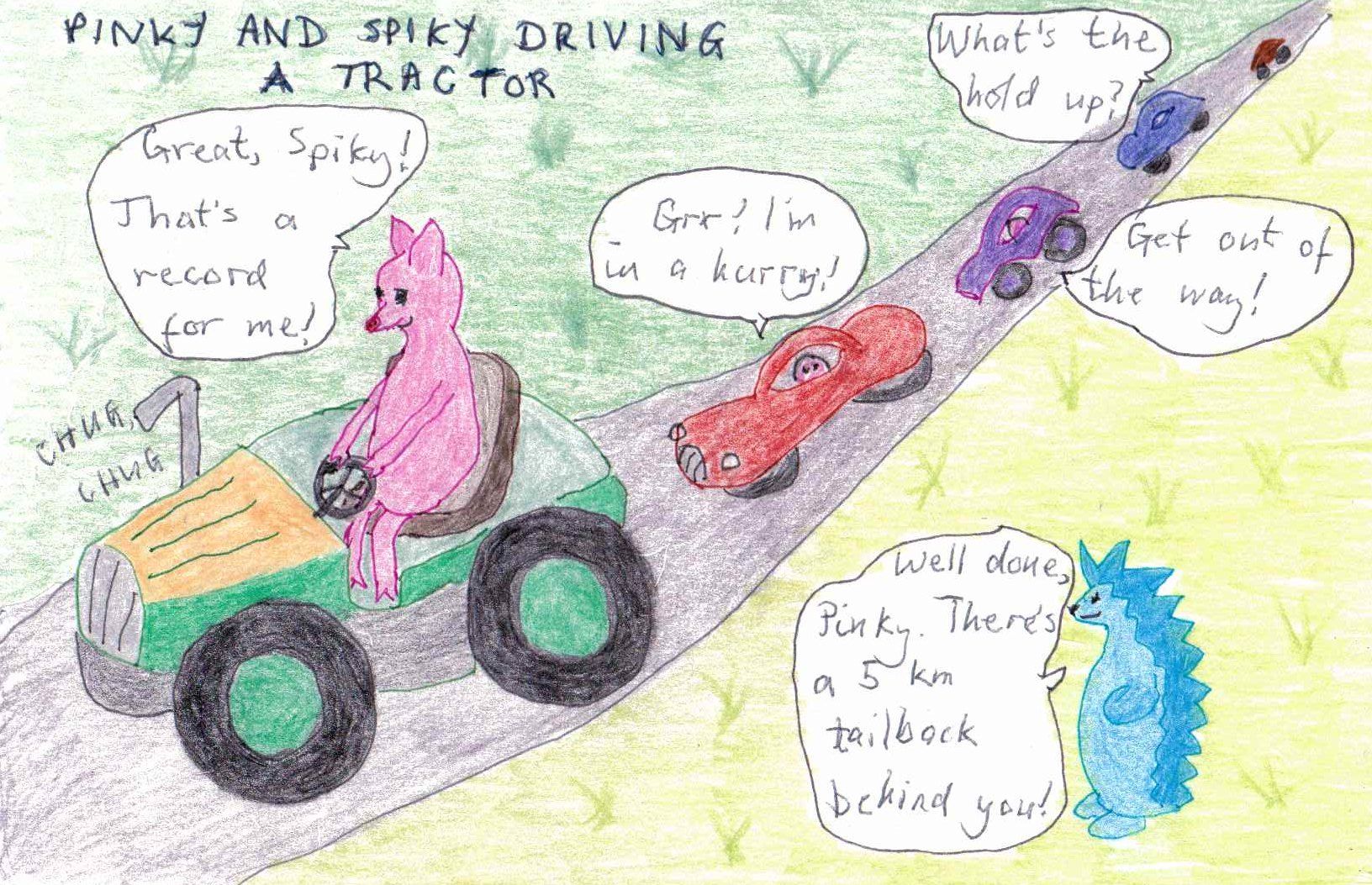 Pinky Driving a Tractor.jpg
