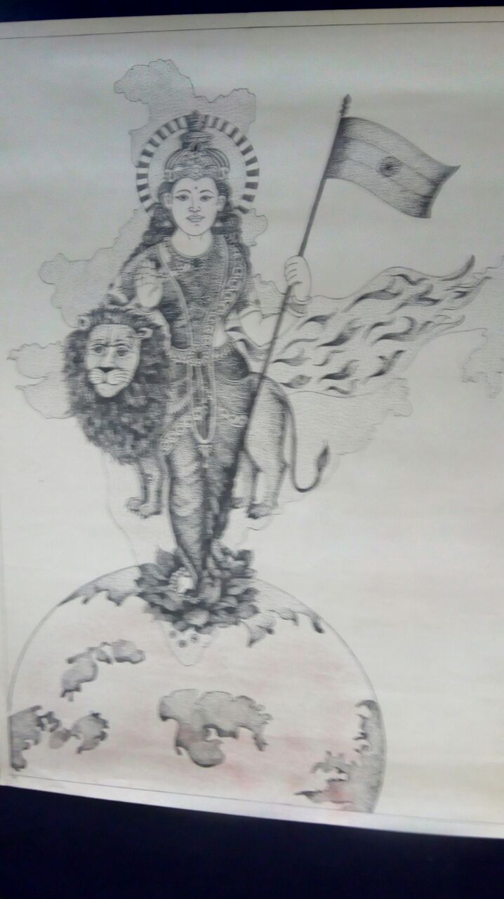 Drawing OF Bharat Mata — Steemit-saigonsouth.com.vn