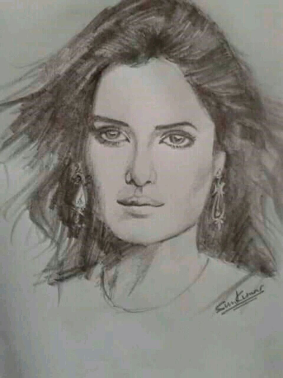 Pencil Sketch Drawing Bollywood Actress Katrina Kaif Steemit