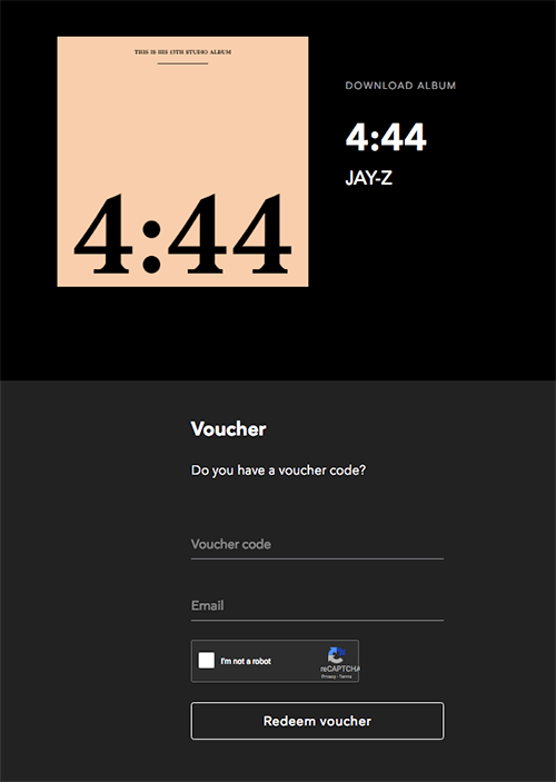 jay z 444 album voucher