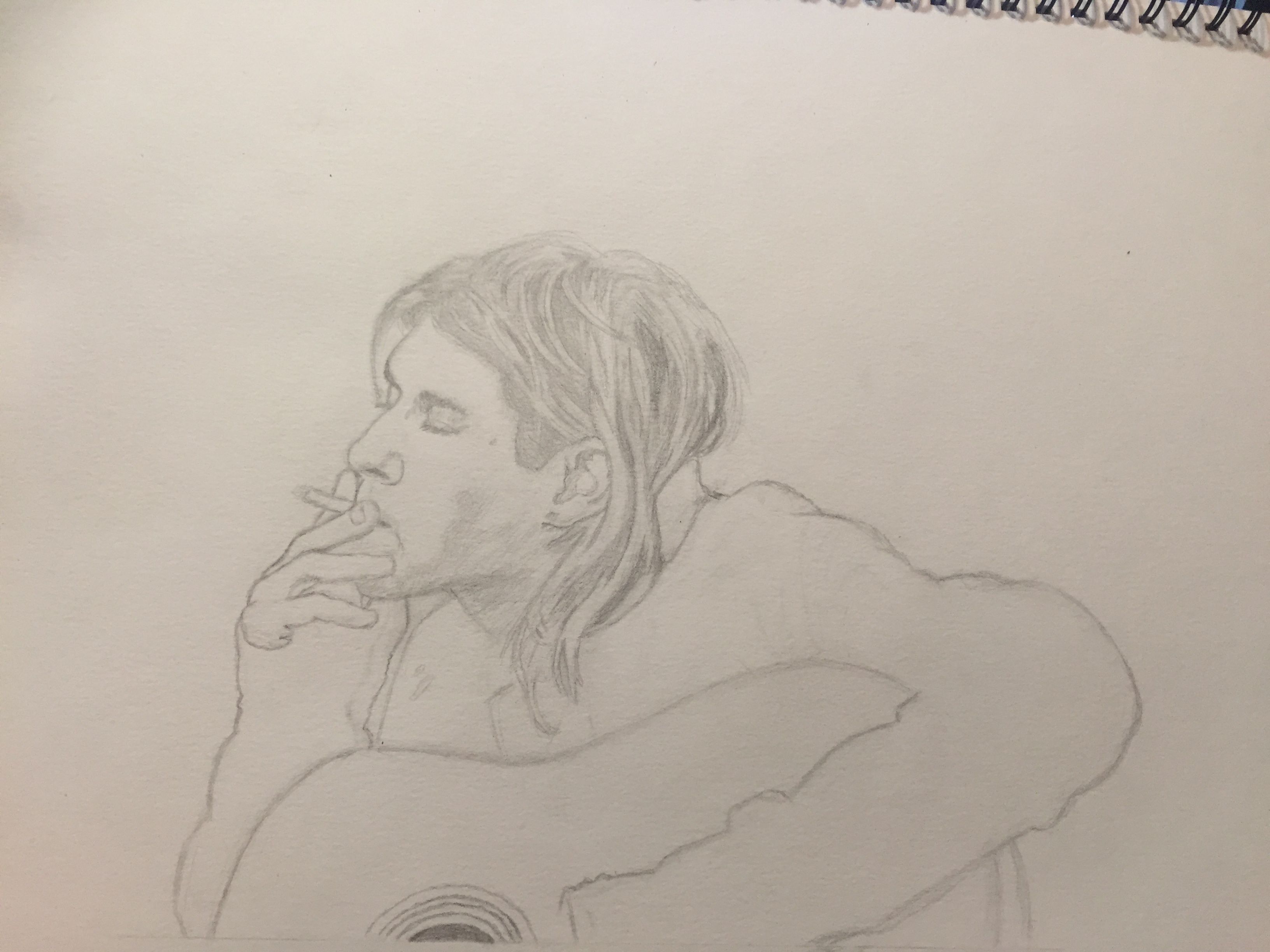 Курт Кобейн рисунок карандашом