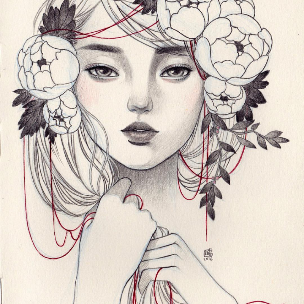tumblr drawings flower crowns