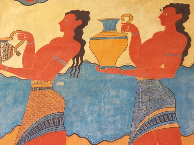 Servants decorative frieze at the palace of Knossos.jpg