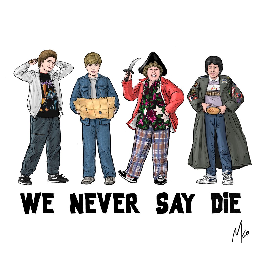 THE GOONIES Character Art for Tees - Mouth, Mikey, Captain Chunk & Data...