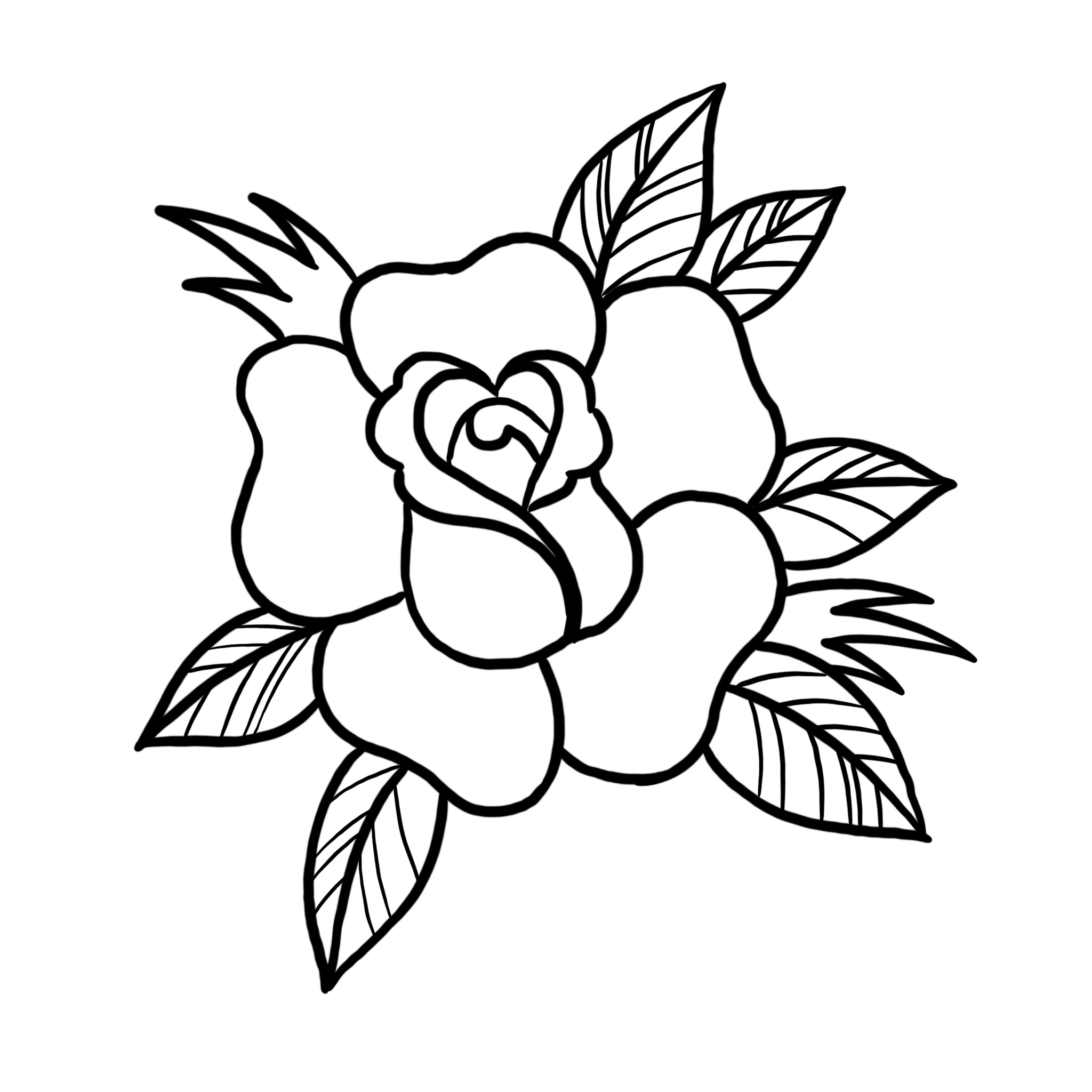 Easy How to Draw a Rose Tutorial Video and Rose Coloring Page-saigonsouth.com.vn