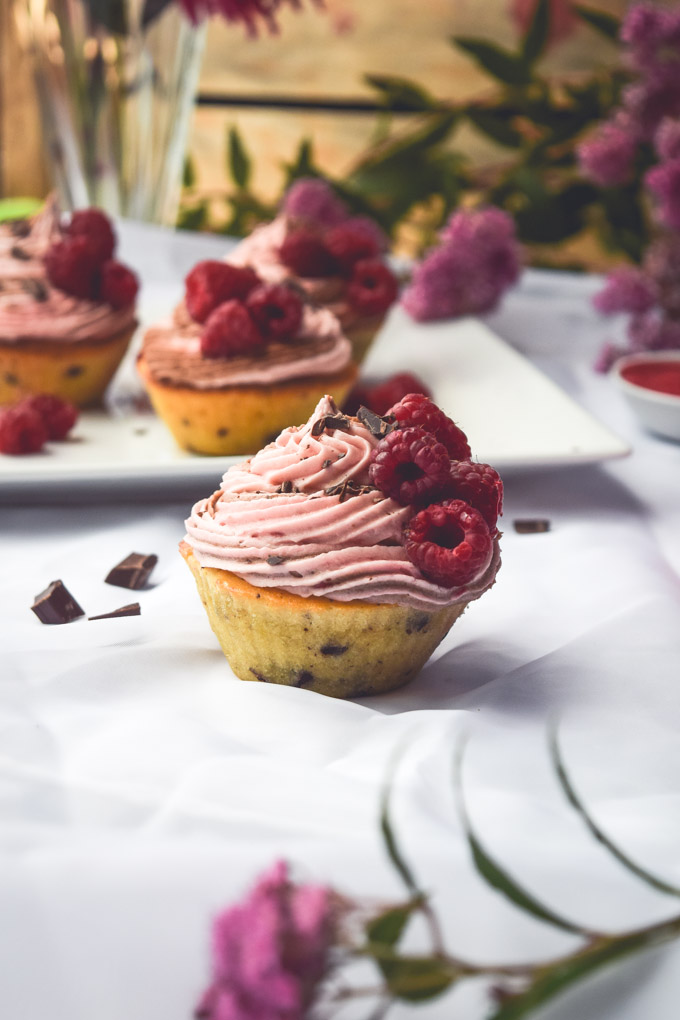 Raspberry Filled Chocolate Chip Cupcakes #cupcakes #ValentinesDay #summer #foodie (2).jpg