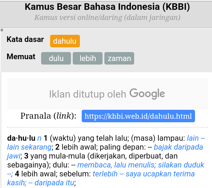 Kata Kata Bahasa Indonesia Yang Sulit Dimengerti  (seseorang yang berada di luar sana, sudah