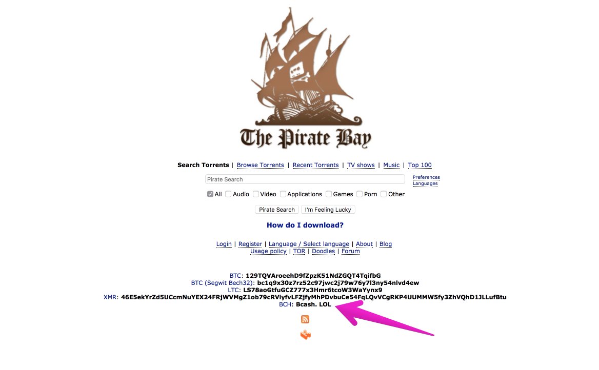 Pirate Bay Torrent Website Don T Accept Bitcoin Cash Donation - 