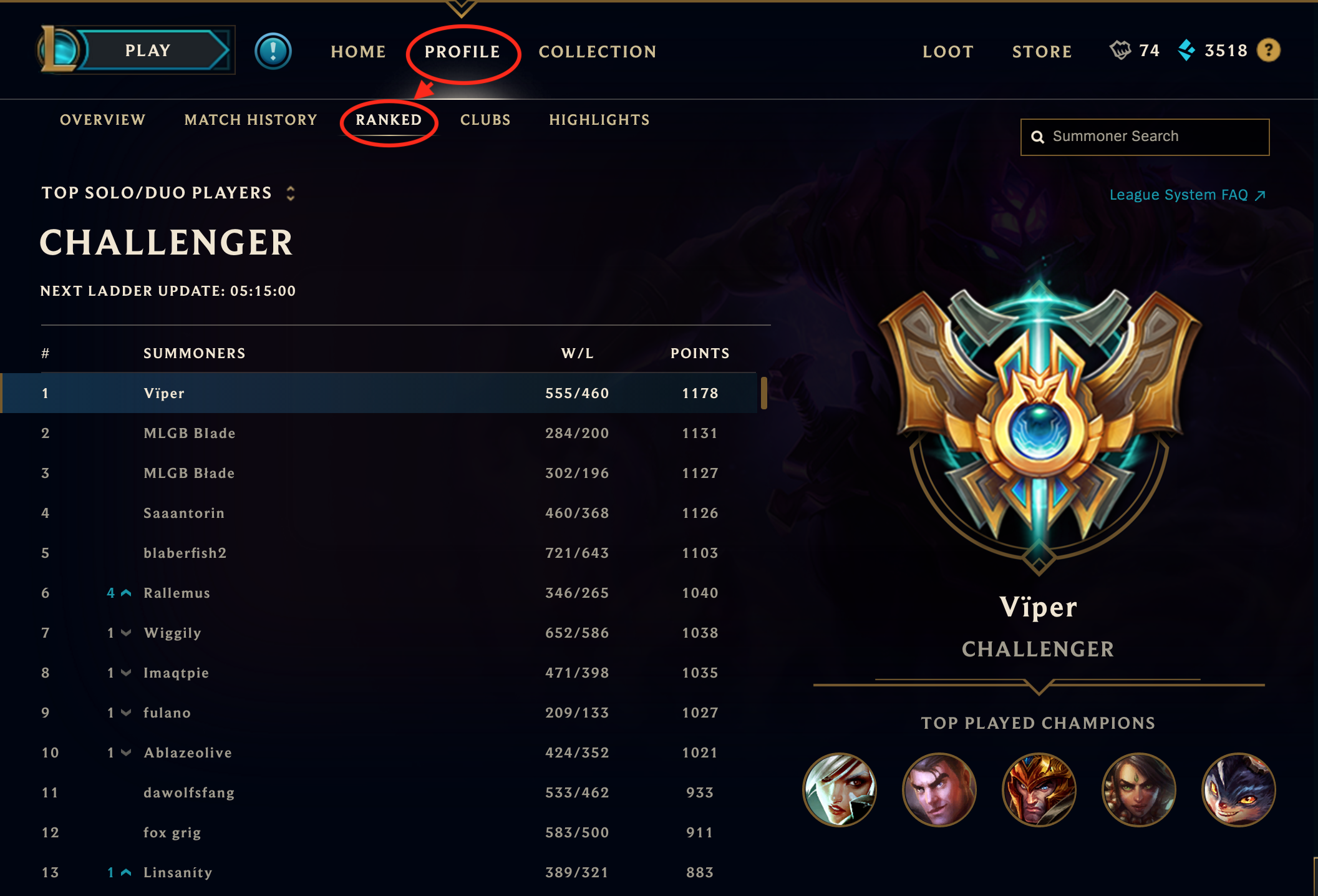 How to spectate high elo players in the League of Legends client