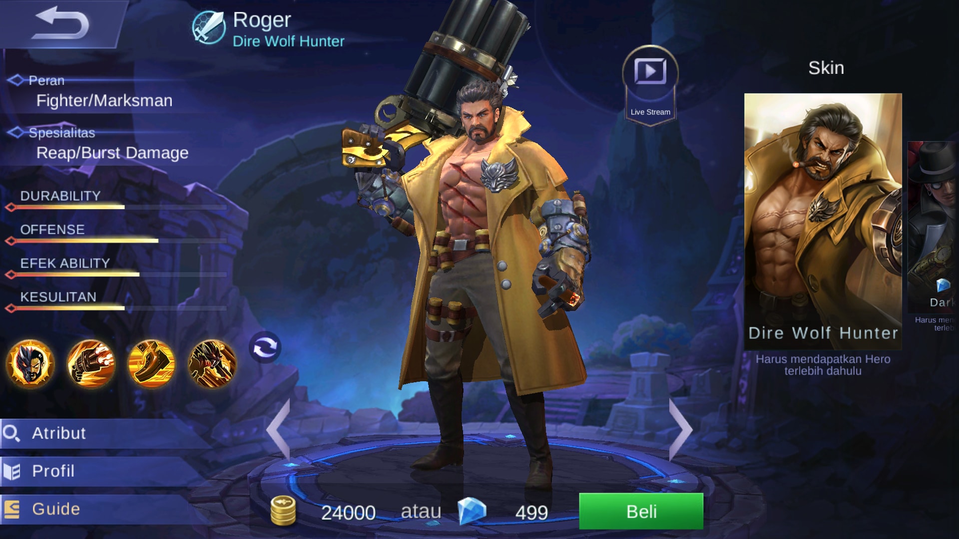 MOBA GAME MOBILE LEGENDS Hero ROGER Review Tips And Trix And How