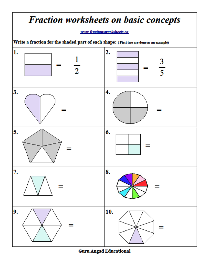24ND GRADE MATH BASIC FRACTIONS REVIEW - 24 — Steemit Pertaining To 2nd Grade Fractions Worksheet