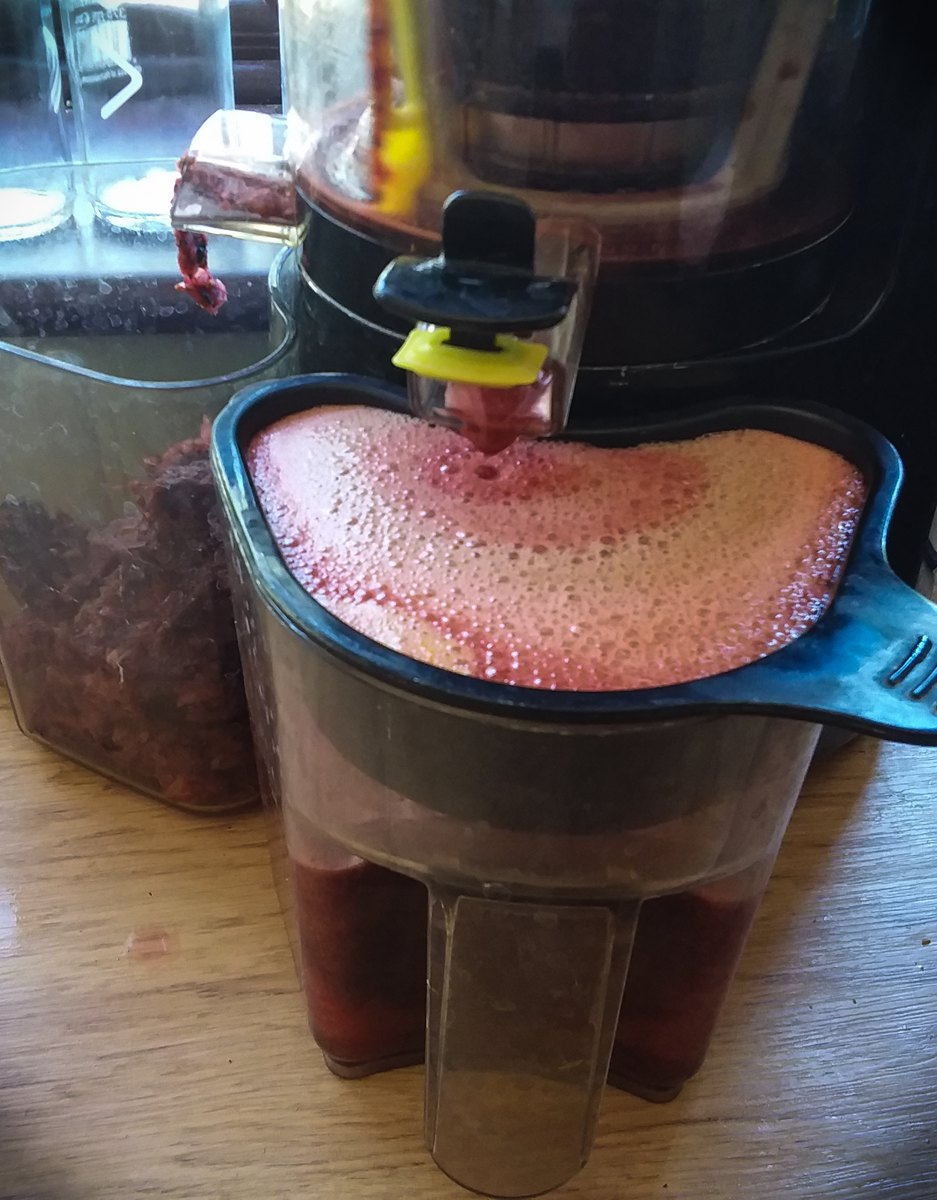 Coming out of the juicer