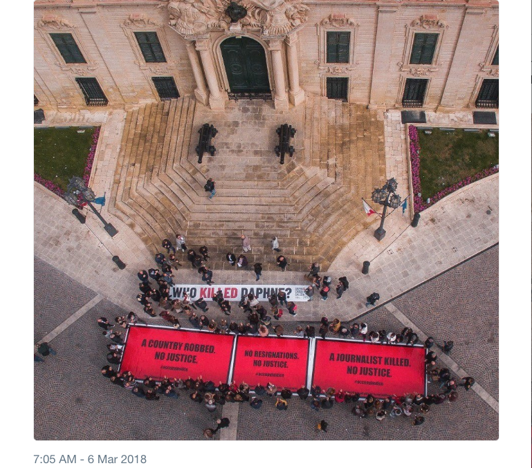 Matthew Caruana Galizia on Twitter   Three billboards taken to Joseph Muscat s office  Malta  after they were forcibly removed from public hoardings on his instruction. Photo and billboards by  occupyjusticema.… https.png