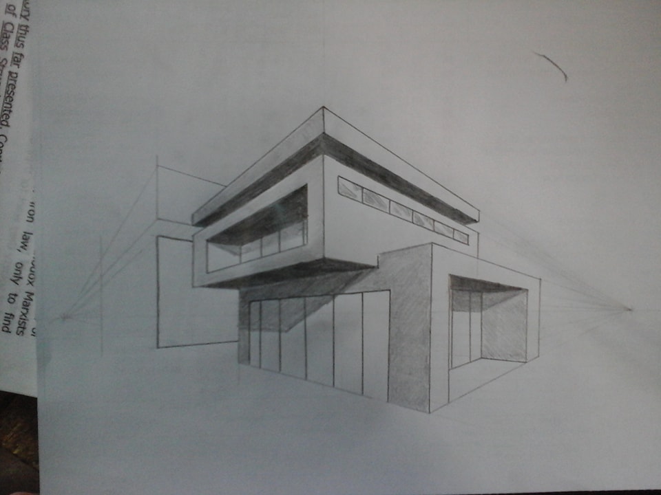 images 2 Point Perspective Simple House Drawing two point perspective modern house