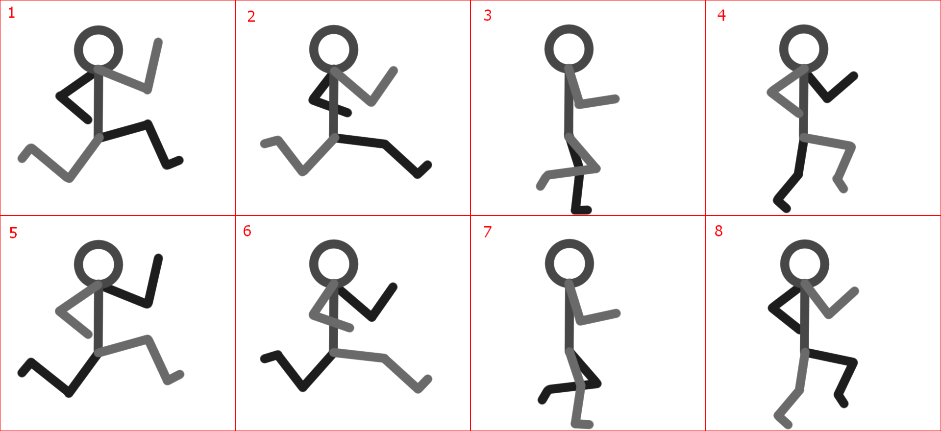 Stickman Running Sprite Sheet