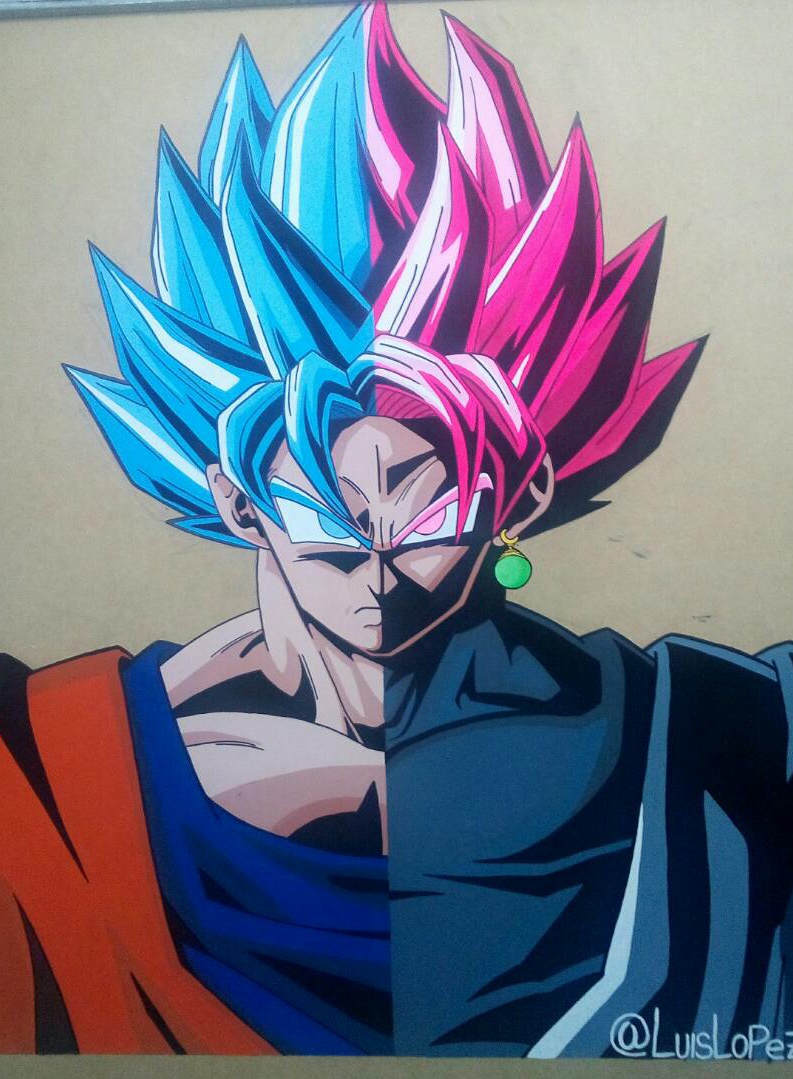 Dibujo final- Goku ssj blu vs Black goku- Dragon ball super