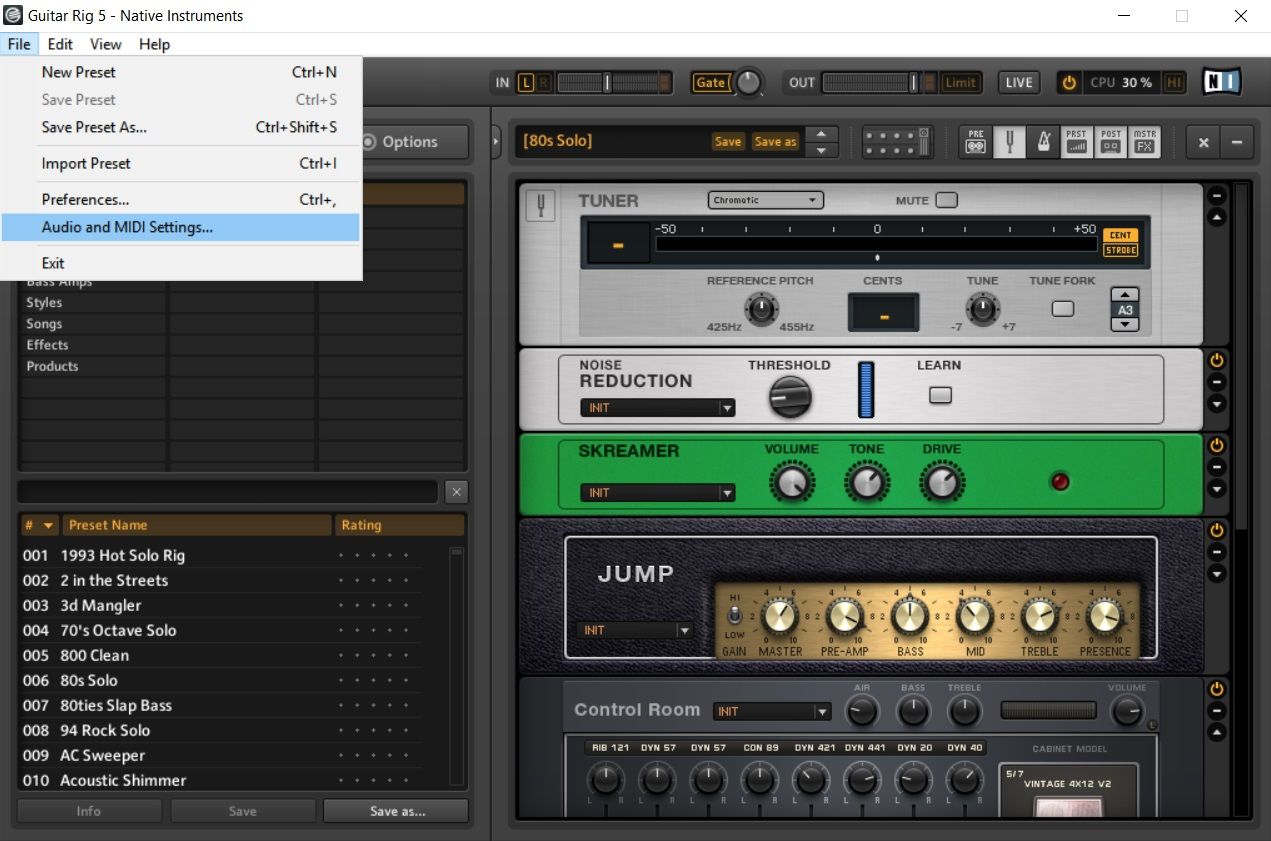 how to import presets or banks into guitar rig 5 pro vst
