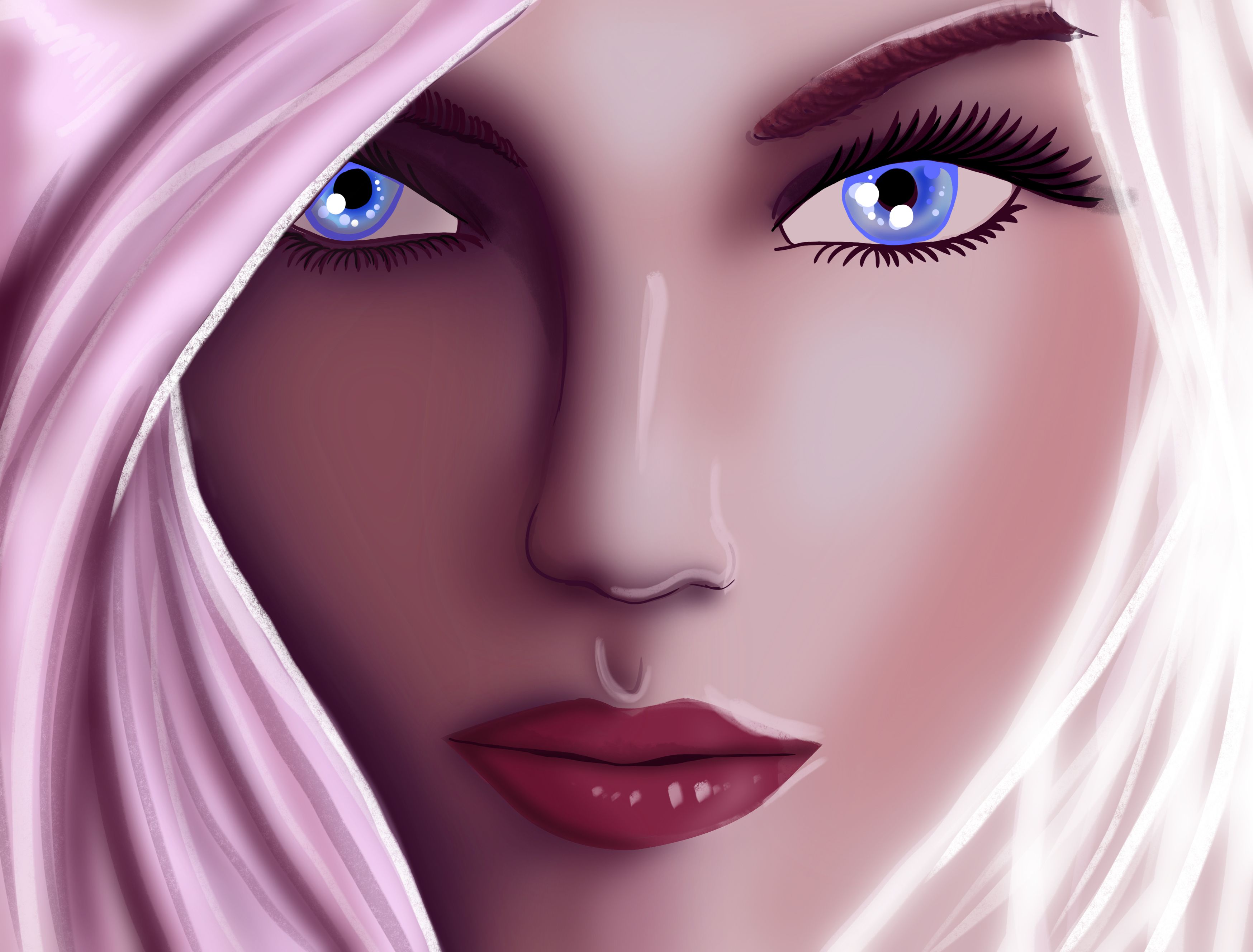 Girl Of White Hair Digital Art Steemkr