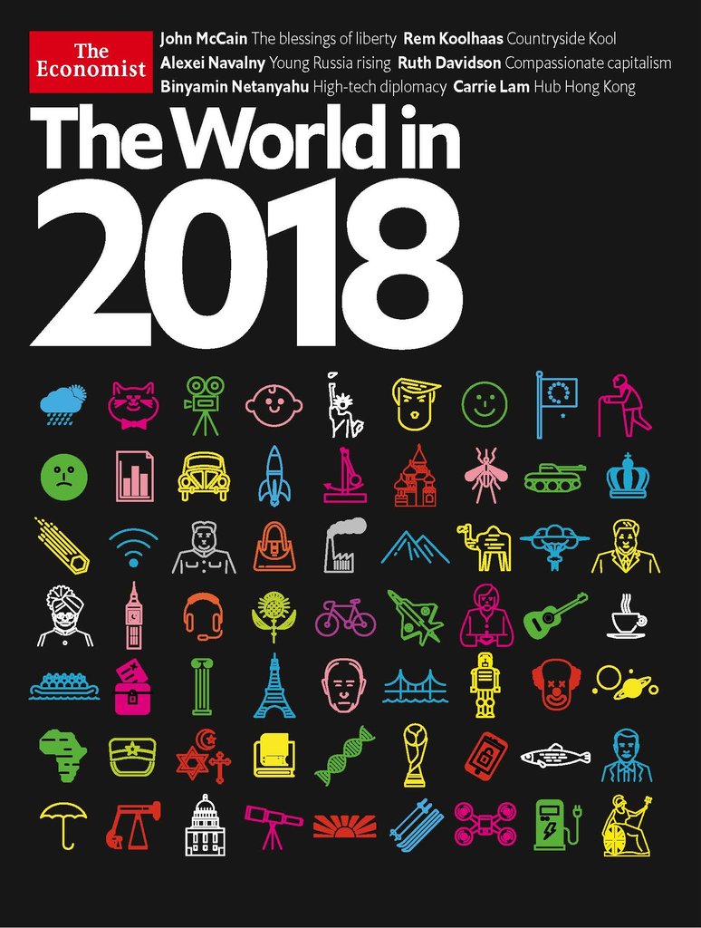 The Economist Magazine The World in 2018 cover r/Bitcoin