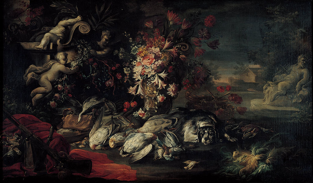 Jean Baptiste Oudry - Death nature with shooting gear and flowers II.jpg