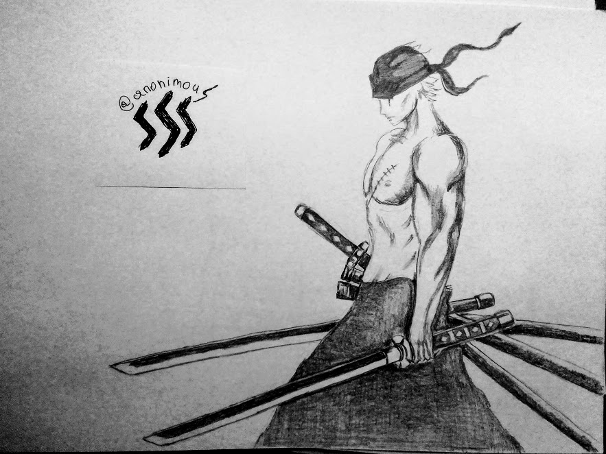 My Art Work Of Roronoa Zoro ロロノア ゾロ Steemit