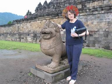 At the base of Borobudur temple