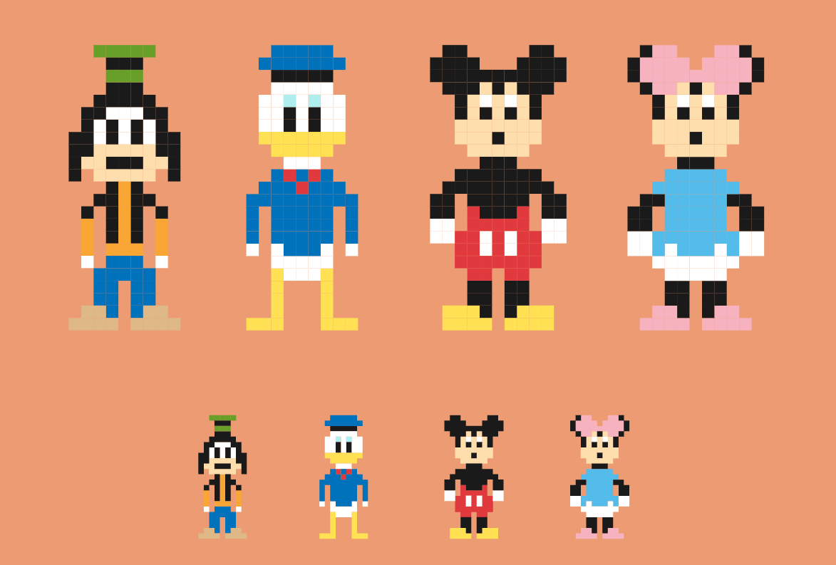 wallpapers Pixel Art Disney Minecraft Builds pixel art disney characters for all