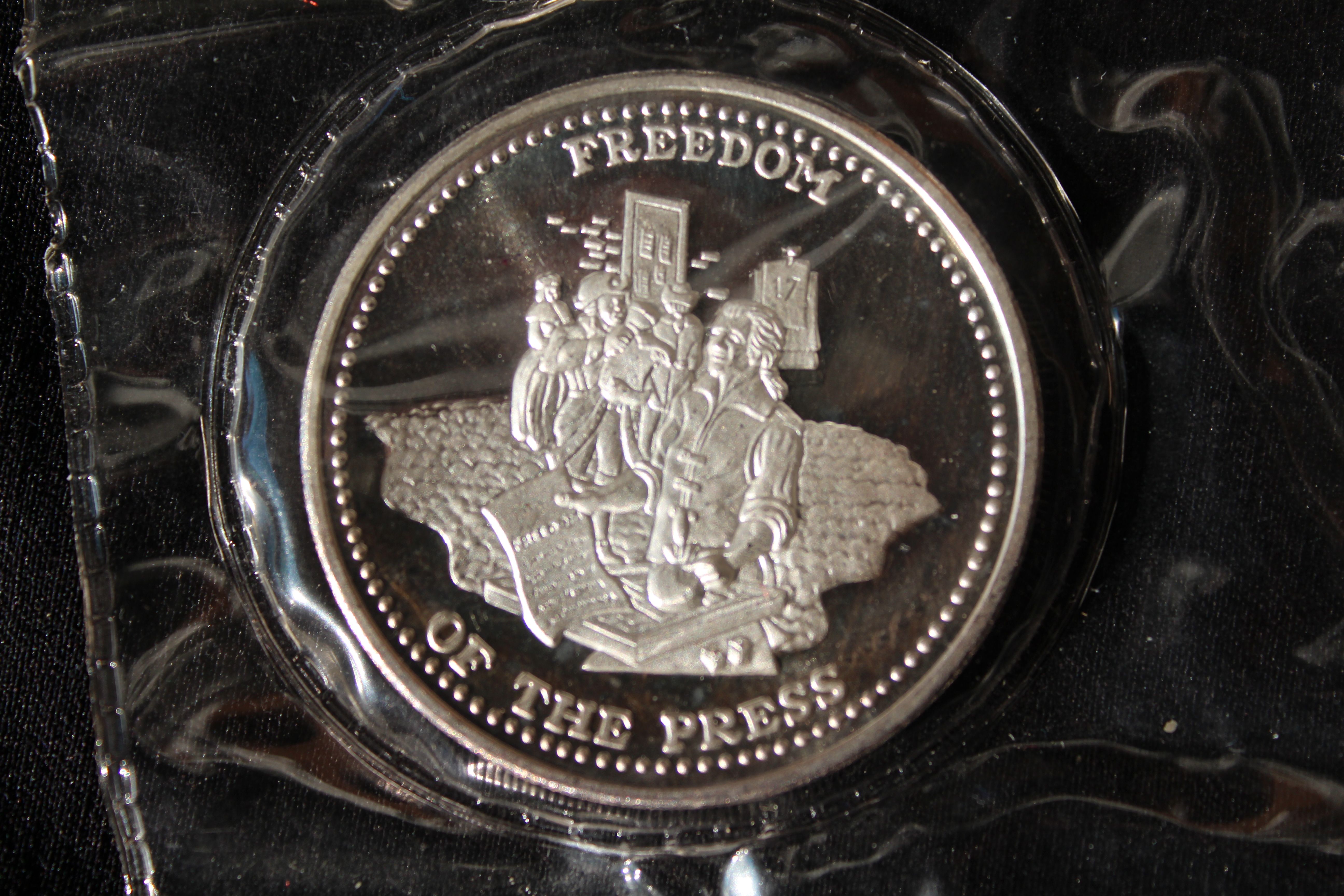 Old silver rounds from Johnson Matthey 1985 freedom series ...