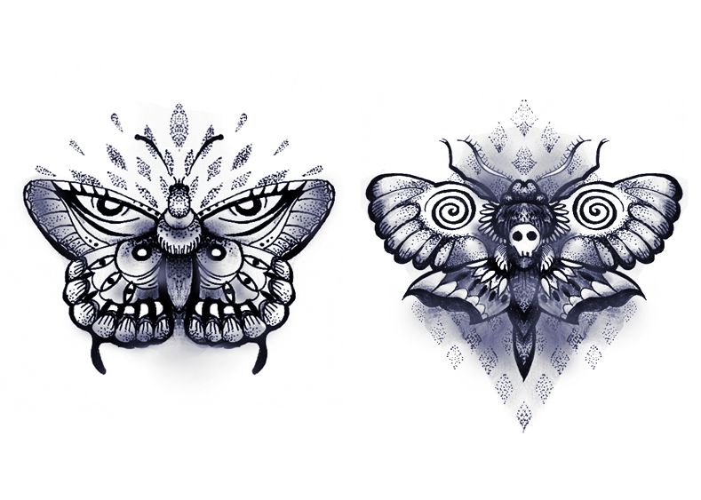 Buy Ornamental Butterfly and Moth Tattoo Flash 3 Online in India  Etsy