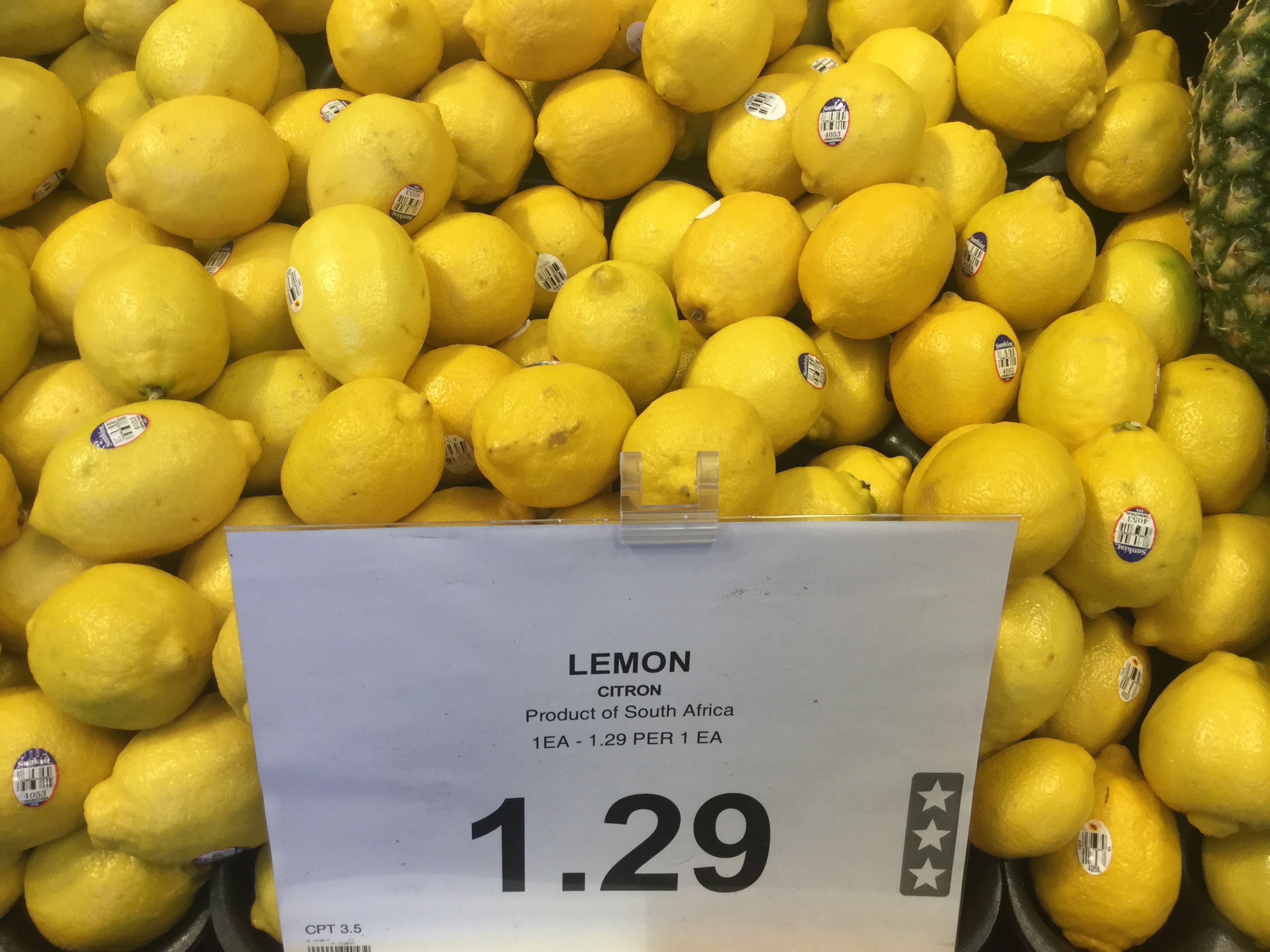 Price of lemons at walmart